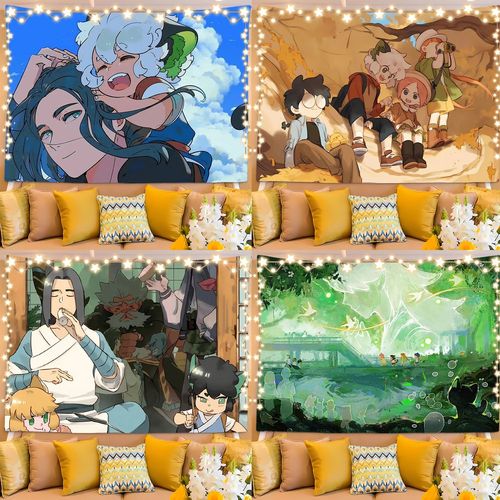 羅小黑戰記2次元墻掛布 為宿舍房間注入動漫活力